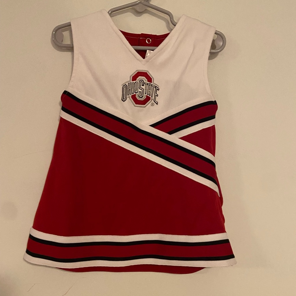 Ohio State Kids Cheer Dress with Stripes
